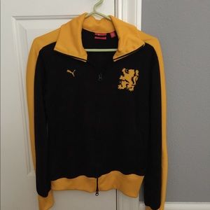 NWOT Black Puma sports track jacket with zip front
